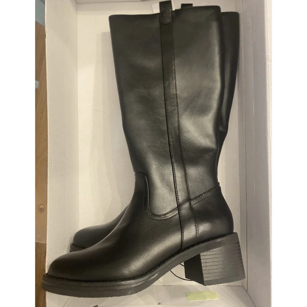 Kensie Naya B Women's Black‎ Knee High Boots. Block Heel. Size 6.5. New.